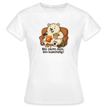 Dicker Eisbär - Bin nicht dick, bin Kuschelig! - Frauen T-Shirt - Weiß - Vorne - AI Model Female 172 dark (172cm)