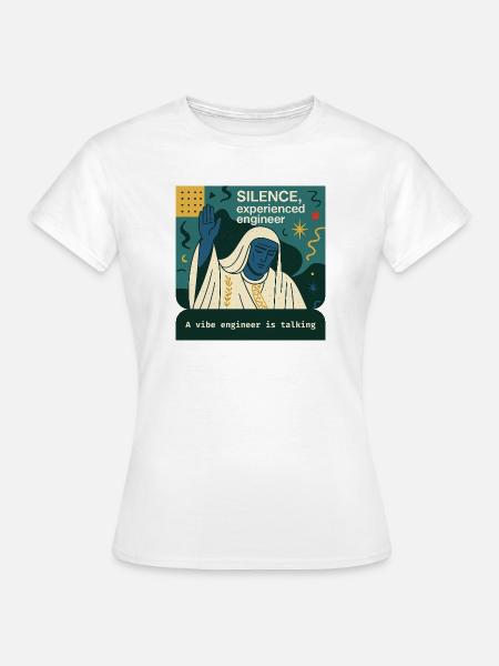 Stille Ingenieurin in Blau - Frauen T-Shirt - Weiß