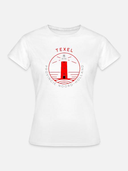 Texel Leuchtturm Koordinaten Shirt - Frauen T-Shirt - Weiß