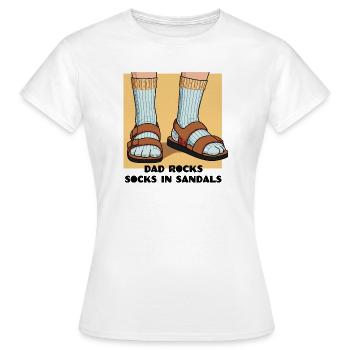 Papa porte des chaussettes en sandales - T-shirt Femme - blanc - Devant - AI Model Female 172 dark (172cm)