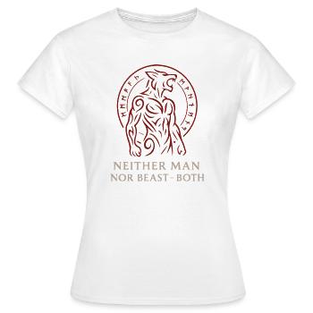 Tribal Werewolf Hybrid Design - Women's T-Shirt - white - Front - AI Model Female 172 dark (172cm)