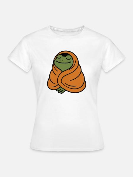 Gemütlicher Frosch - Frauen T-Shirt - Weiß