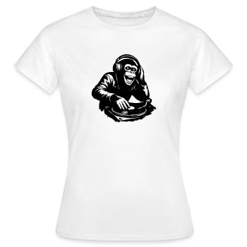 DJ The Monkey Dance Banksy Style - Frauen T-Shirt - Weiß - Vorne - AI Model Female 172 dark (172cm)