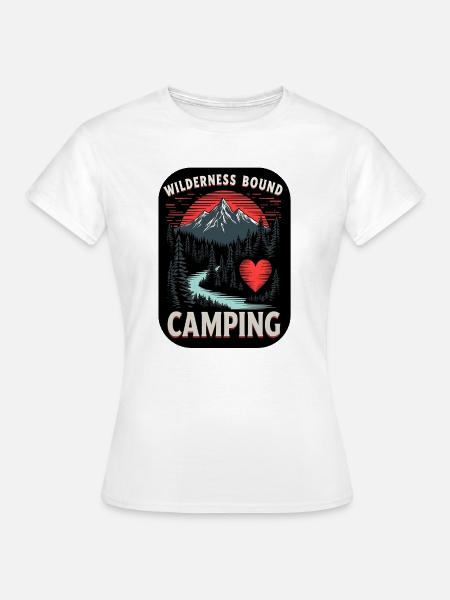 Wilderness Bound Camping Herz - Frauen T-Shirt - Weiß