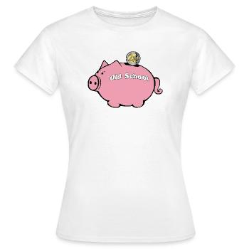 Tirelire old school - T-shirt Femme - blanc - Devant - AI Model Female 172 dark (172cm)