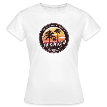 Jakarta Philippines Plage Palmiers Design - T-shirt Femme - blanc - Devant - AI Model Female 172 dark (172cm)