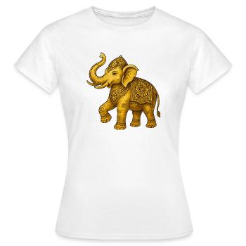 Eléphant d’Or - T-shirt Femme - blanc - Devant - AI Model Female 172 dark (172cm)