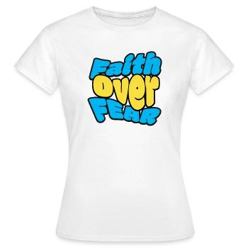 La foi plutôt que la peur - T-shirt Femme - blanc - Devant - AI Model Female 172 dark (172cm)