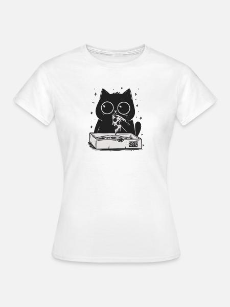 Pizza kitty - Frauen T-Shirt - Weiß