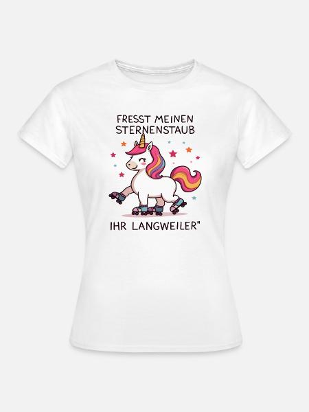 Rollschuh Einhorn - Frauen T-Shirt - Weiß