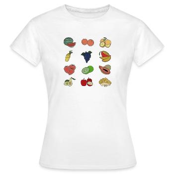 De délicieux fruits variés - T-shirt Femme - blanc - Devant - AI Model Female 172 dark (172cm)