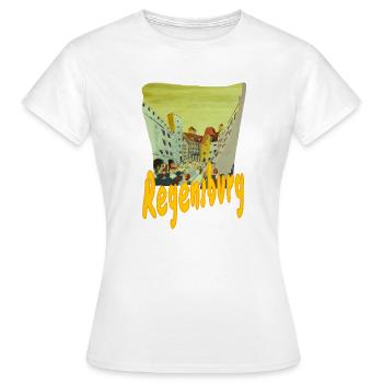 Haidplatz Regensburg - Frauen T-Shirt - Weiß - Vorne - AI Model Female 172 dark (172cm)