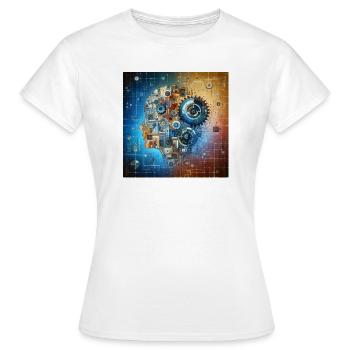 Cosmic Clockwork Fusion - Women's T-Shirt - white - Front - AI Model Female 172 dark (172cm)