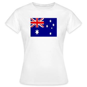 Flagge Australiens – Symbol des Stolzes und der nationalen Einheit - Frauen T-Shirt - Weiß - Vorne - AI Model Female 172 dark (172cm)