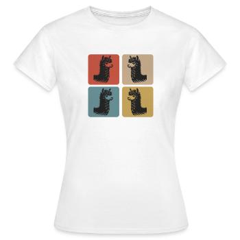 Alpaga Vintage Vibes - T-shirt Femme - blanc - Devant - AI Model Female 172 dark (172cm)