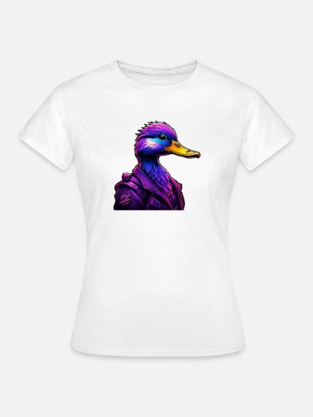 Futuristischer Duck im Cyber-Style - Frauen T-Shirt - Weiß