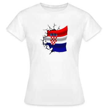 Bandera de Croacia - Croatie - Drapeau Broken Design - T-shirt Femme - blanc - Devant - AI Model Female 172 dark (172cm)