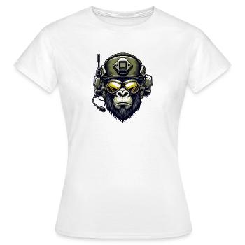 Gorilla Militär Design - Frauen T-Shirt - Weiß - Vorne - AI Model Female 172 dark (172cm)