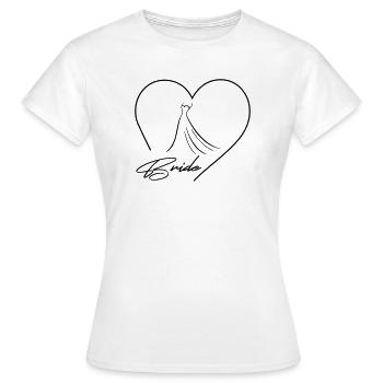 Team Bride! Heart & Wedding Dress, Customizable - Women's T-Shirt - white - Front - AI Model Female 172 dark (172cm)