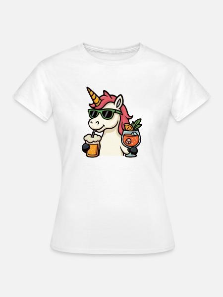 Party Einhorn Getränke - Frauen T-Shirt - Weiß