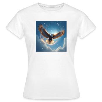 Krafttier Adler am Himmel - Frauen T-Shirt - Weiß - Vorne - AI Model Female 172 dark (172cm)
