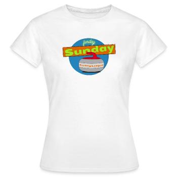 Conception de la ligue de curling Sunday Funday - T-shirt Femme - blanc - Devant - AI Model Female 172 dark (172cm)