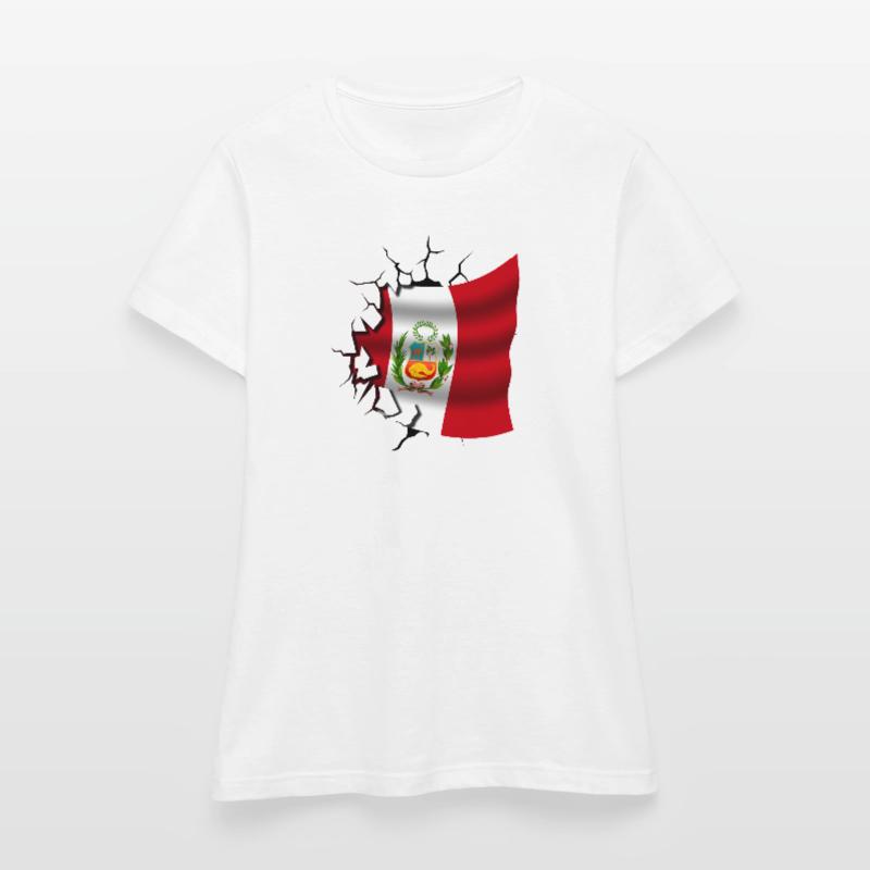 Drapeau du Pérou - Pérou - Drapeau Broken Design T-shirt Femme