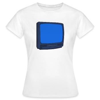 Röhrenfernseher Videorecorder Combo VHS Player Fernseher Nostalgisch - Frauen T-Shirt - Weiß - Vorne - AI Model Female 172 dark (172cm)