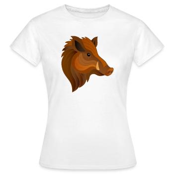 Wildschwein-Porträt Ausdrucksstarker Waldbewohner - Frauen T-Shirt - Weiß - Vorne - AI Model Female 172 dark (172cm)
