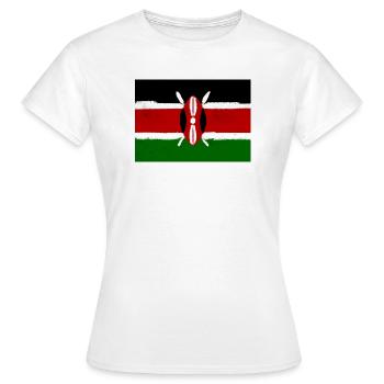 Flagge von Kenia - Frauen T-Shirt - Weiß - Vorne - AI Model Female 172 dark (172cm)