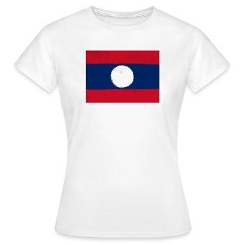 Flagge von Laos - Frauen T-Shirt - Weiß - Vorne - AI Model Female 172 dark (172cm)