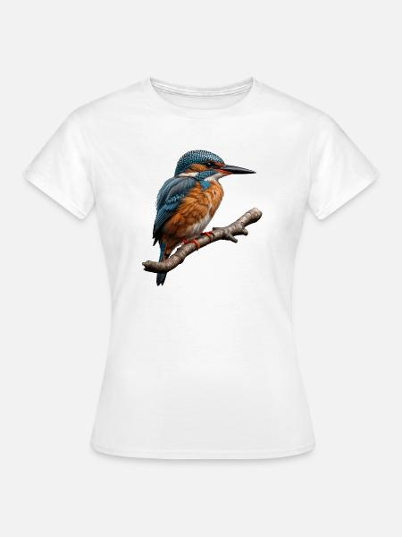 Lebendiger Eisvogel Natur Illustration - Frauen T-Shirt - Weiß