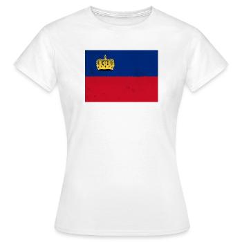Flag of Liechtenstein - Women's T-Shirt - white - Front - AI Model Female 172 dark (172cm)