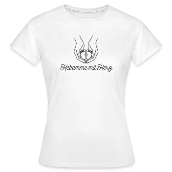 Hebamme mit Herz - personalisierbares Design - Frauen T-Shirt - Weiß - Vorne - AI Model Female 172 dark (172cm)