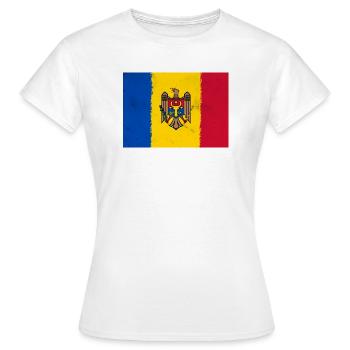 Flagge von Moldawien - Frauen T-Shirt - Weiß - Vorne - AI Model Female 172 dark (172cm)