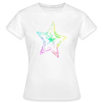 colorful star abstract rainbow gradient - Women's T-Shirt - white - Front - AI Model Female 172 dark (172cm)