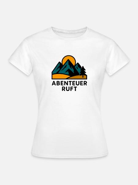 Bergmotiv mit Sonnenaufgang - Frauen T-Shirt - Weiß