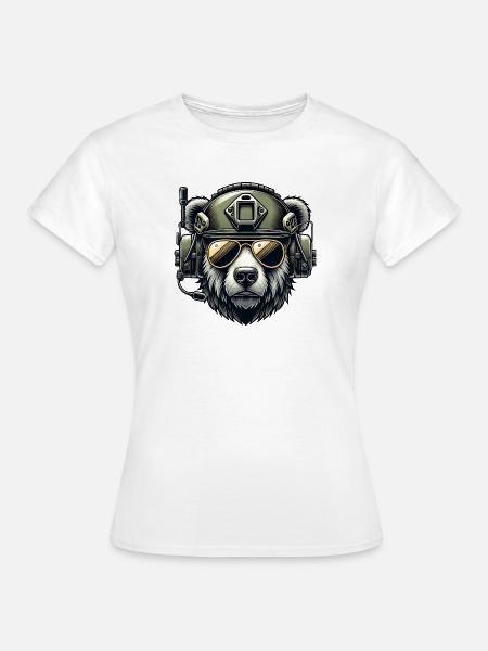 Bär Militär Design - Frauen T-Shirt - Weiß