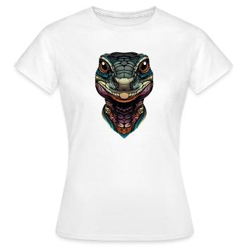 Monitor lizard, reptile, Komodo dragon, banded monitor lizard, lizard - Women's T-Shirt - white - Front - AI Model Female 172 dark (172cm)