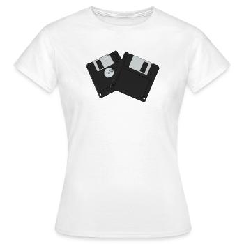 Disquettes vintage haute densité de 3 pouces - T-shirt Femme - blanc - Devant - AI Model Female 172 dark (172cm)