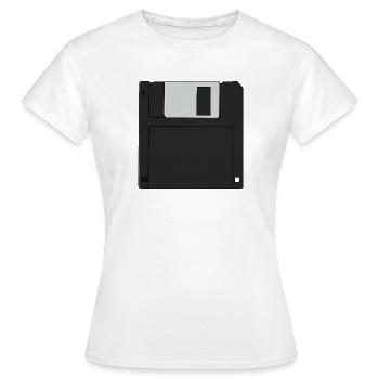Nostalgische 31/2 Zoll Diskette Retro Diskette - Frauen T-Shirt - Weiß - Vorne - AI Model Female 172 dark (172cm)