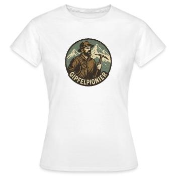 Gipfelpionier Bergsteiger Vintage - Frauen T-Shirt - Weiß - Vorne - AI Model Female 172 dark (172cm)