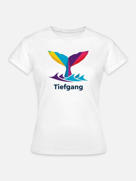 Abstrakte bunt Walflosse mit "Tiefgang" - Frauen T-Shirt - Weiß