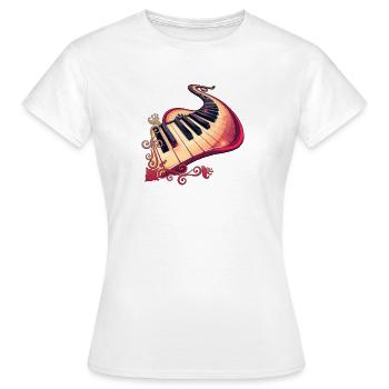 L’élégance en mouvement : le piano incurvé - T-shirt Femme - blanc - Devant - AI Model Female 172 dark (172cm)