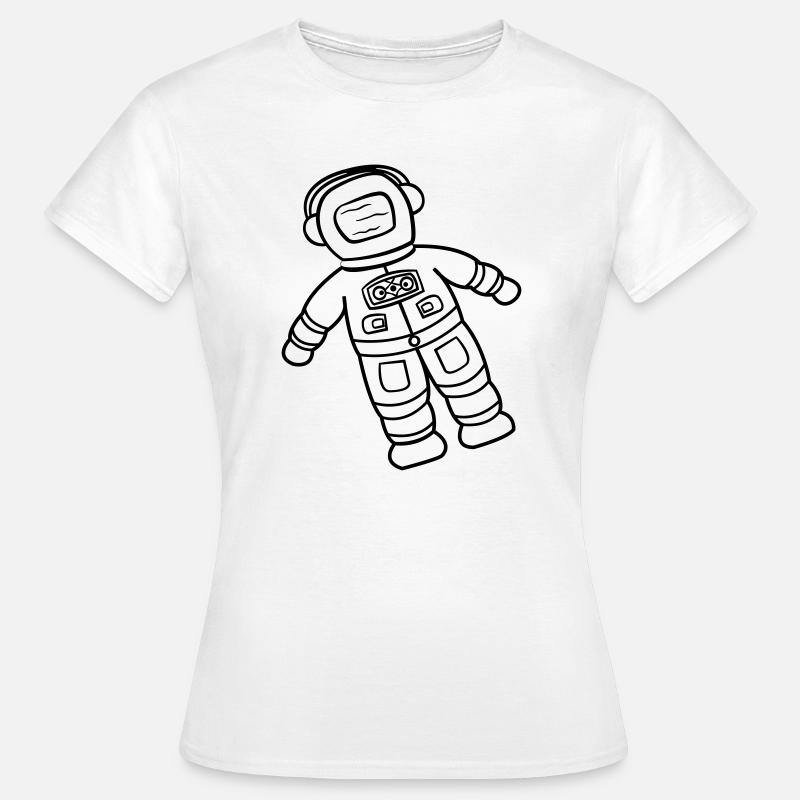 Astronaut Spaceman Doodle Space Explorer Drawn - Women's T-Shirt - white