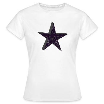 Rosenstern Dunkelviolett Ornament - Frauen T-Shirt - Weiß - Vorne - AI Model Female 172 dark (172cm)