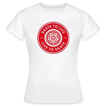 Skate to live - Women's T-Shirt - white - Front - AI Model Female 172 dark (172cm)