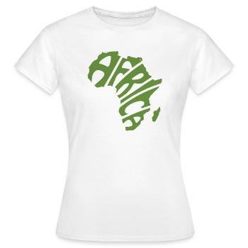 Carte de l’Afrique Word Art - T-shirt Femme - blanc - Devant - AI Model Female 172 dark (172cm)