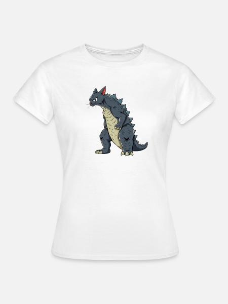 Katze als Echse - Frauen T-Shirt - Weiß