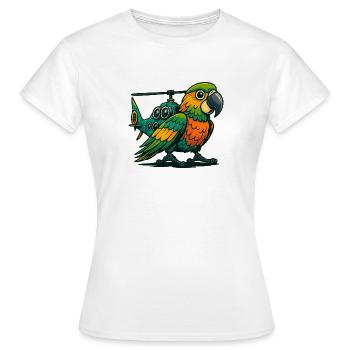 Heli-Parrot en utilisation - T-shirt Femme - blanc - Devant - AI Model Female 172 dark (172cm)